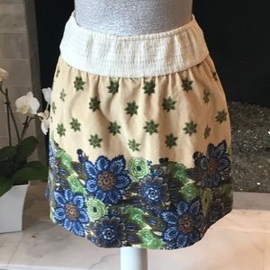 Free People Floral Corduroy Skirt SP EUC